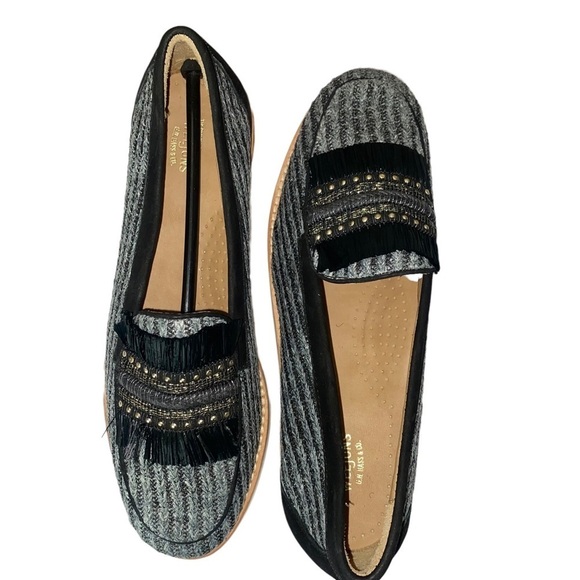 NWIB Weejuns Whitney 90s Raffia Preppy Tweed Loafers Size 8.5 - Picture 4 of 11